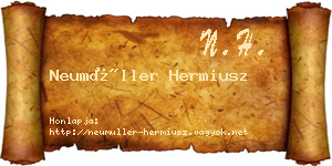 Neumüller Hermiusz névjegykártya